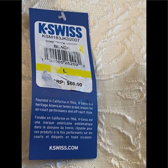 💥K .Swiss Men’s Jackets and Coat Track Jacket Black / White Sizes various 🛍🎊 - Picture 6 of 10
